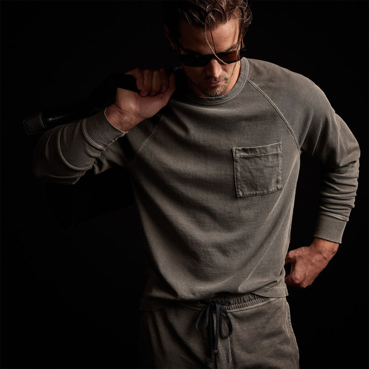 Beefy Cotton Jersey Pocket Raglan in Burro Pigment | James Perse Los Angeles