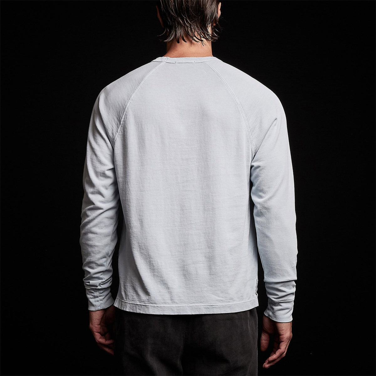 Beefy Cotton Jersey Pocket Raglan in Baby Blue Pigment | James Perse Los Angeles