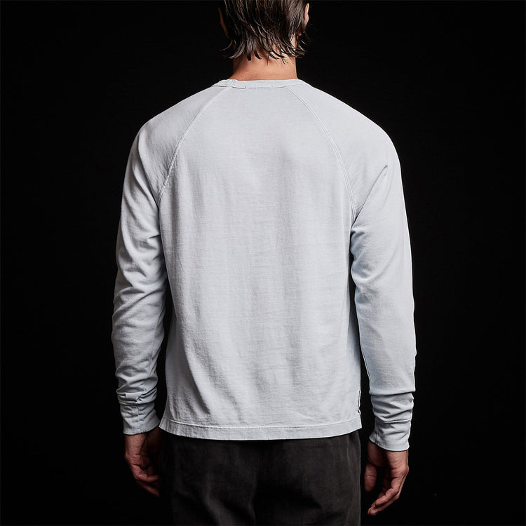 Beefy Cotton Jersey Pocket Raglan in Baby Blue Pigment | James Perse Los Angeles