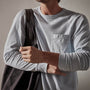 Beefy Cotton Jersey Pocket Raglan in Baby Blue Pigment | James Perse Los Angeles