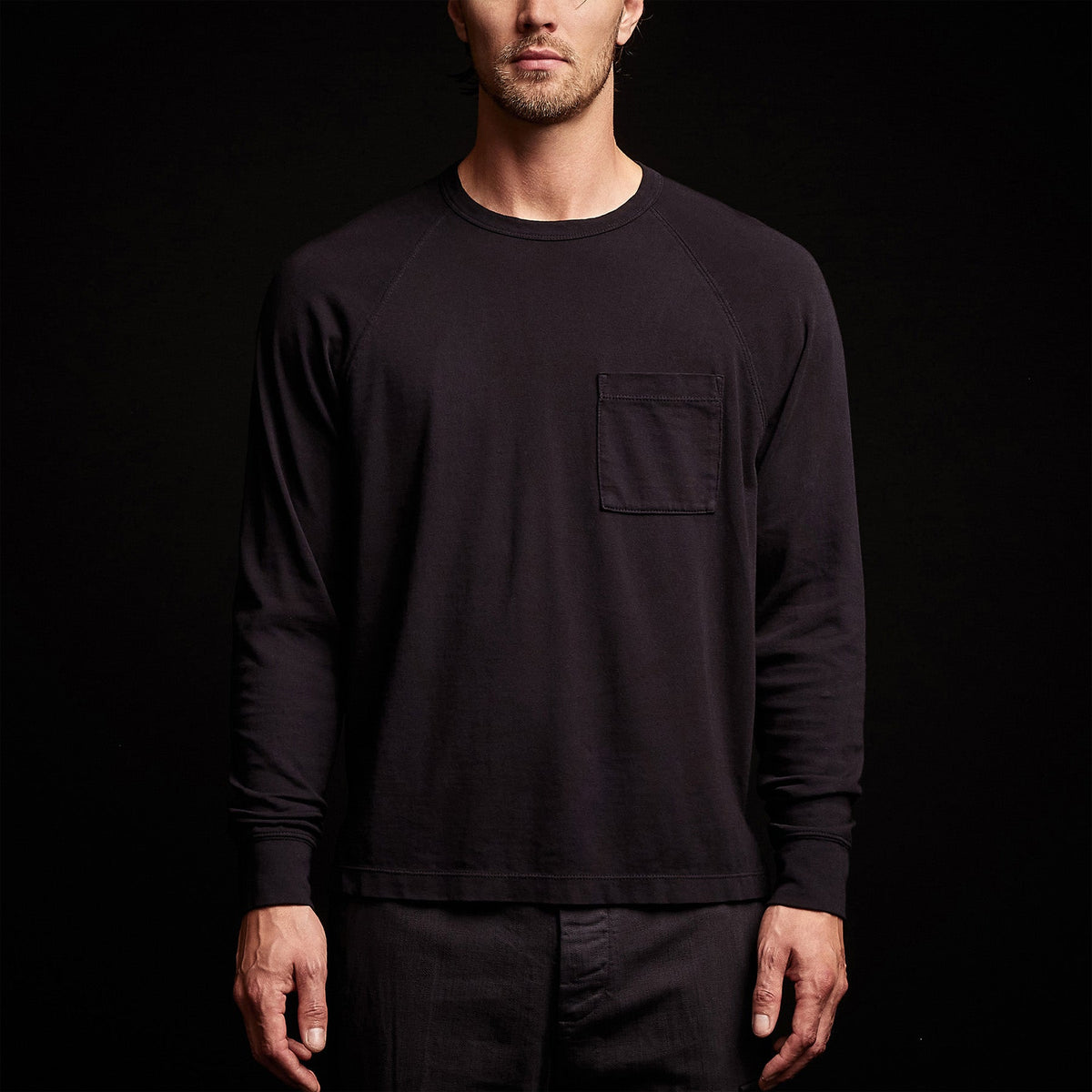 Beefy Cotton Jersey Pocket Raglan in French Navy | James Perse Los Angeles