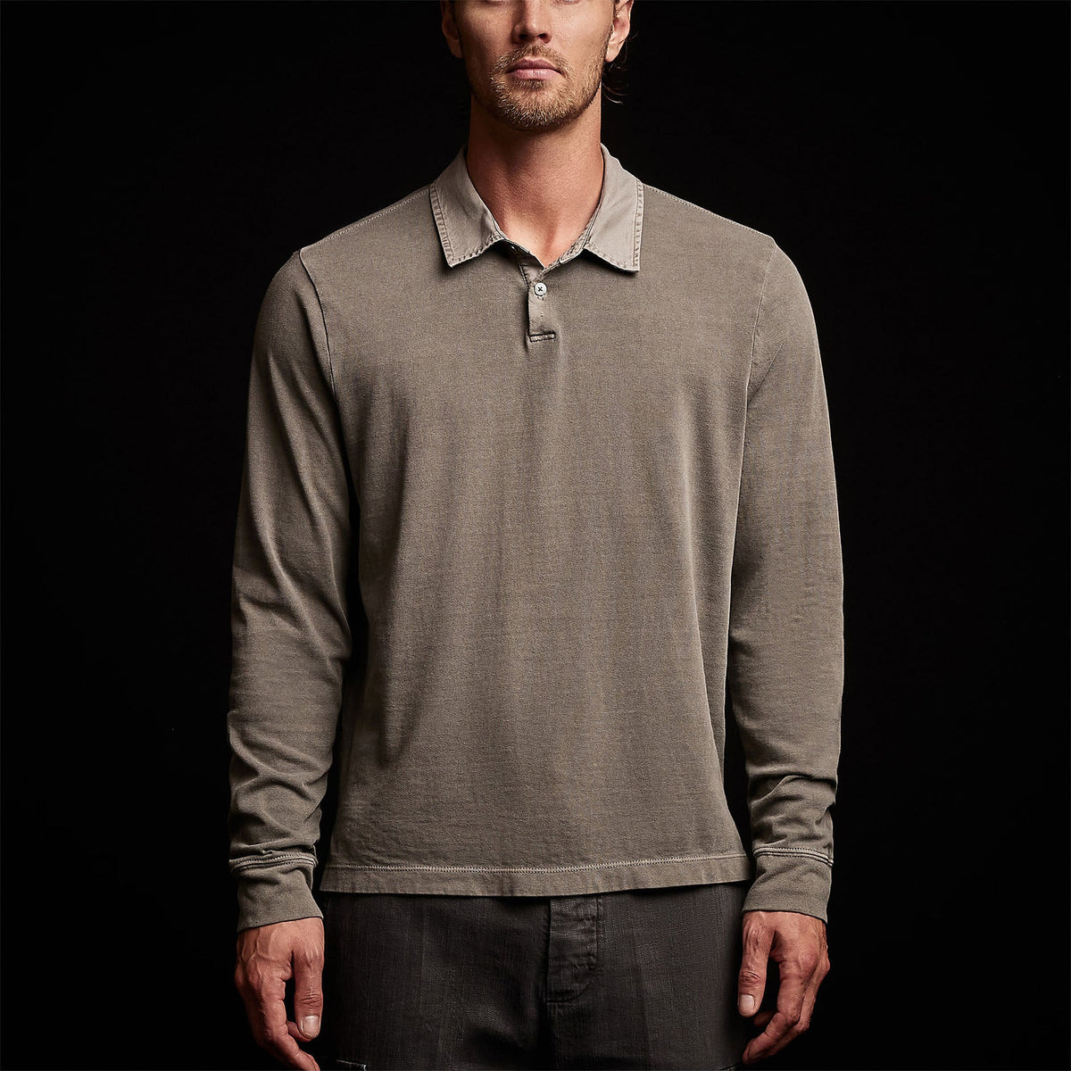 Beefy Cotton Jersey Cllr Polo in Burro Pigment | James Perse Los Angeles