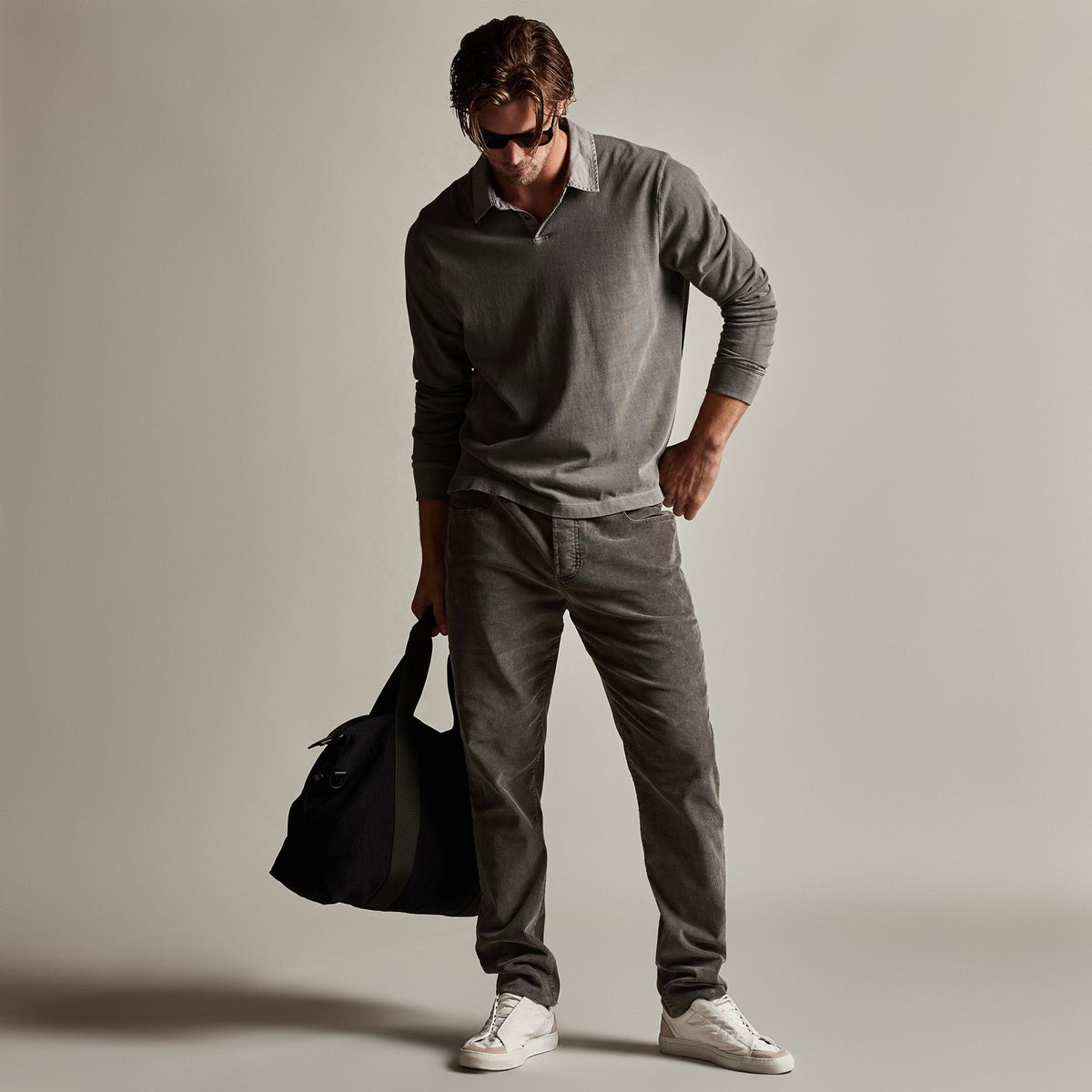 Beefy Cotton Jersey Cllr Polo in Burro Pigment | James Perse Los Angeles