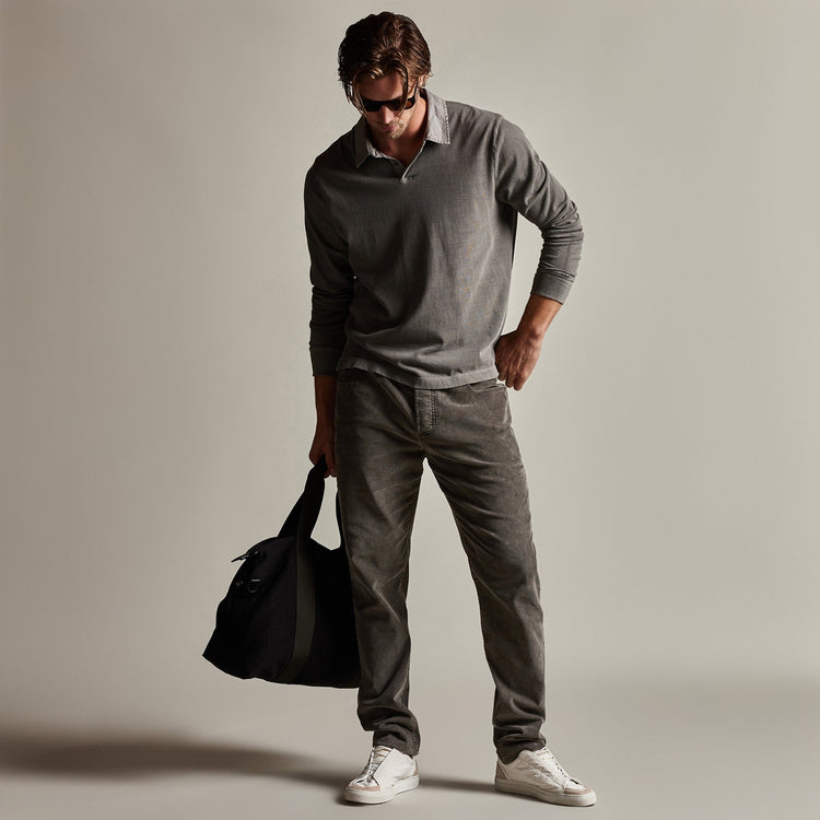 Beefy Cotton Jersey Cllr Polo in Burro Pigment | James Perse Los Angeles