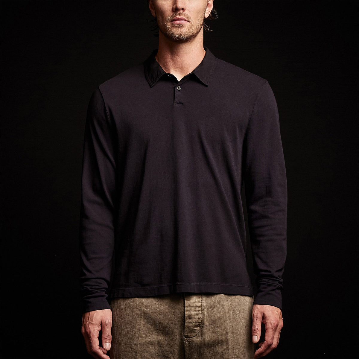 Beefy Cotton Jersey Cllr Polo in French Navy | James Perse Los Angeles