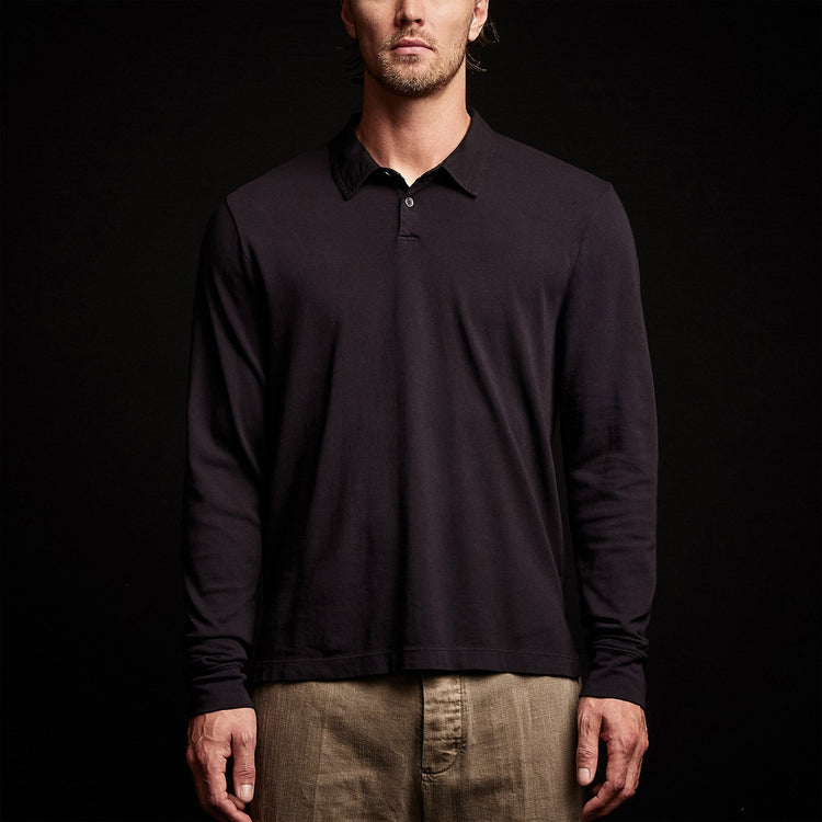 Beefy Cotton Jersey Cllr Polo in French Navy | James Perse Los Angeles