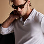 Beefy Cotton Jersey Cllr Polo in White | James Perse Los Angeles