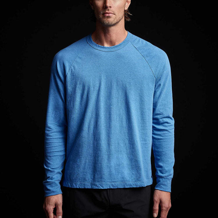 Soft Slub Jersey Raglan Shirt in Electric Blue | James Perse Los Angeles 
