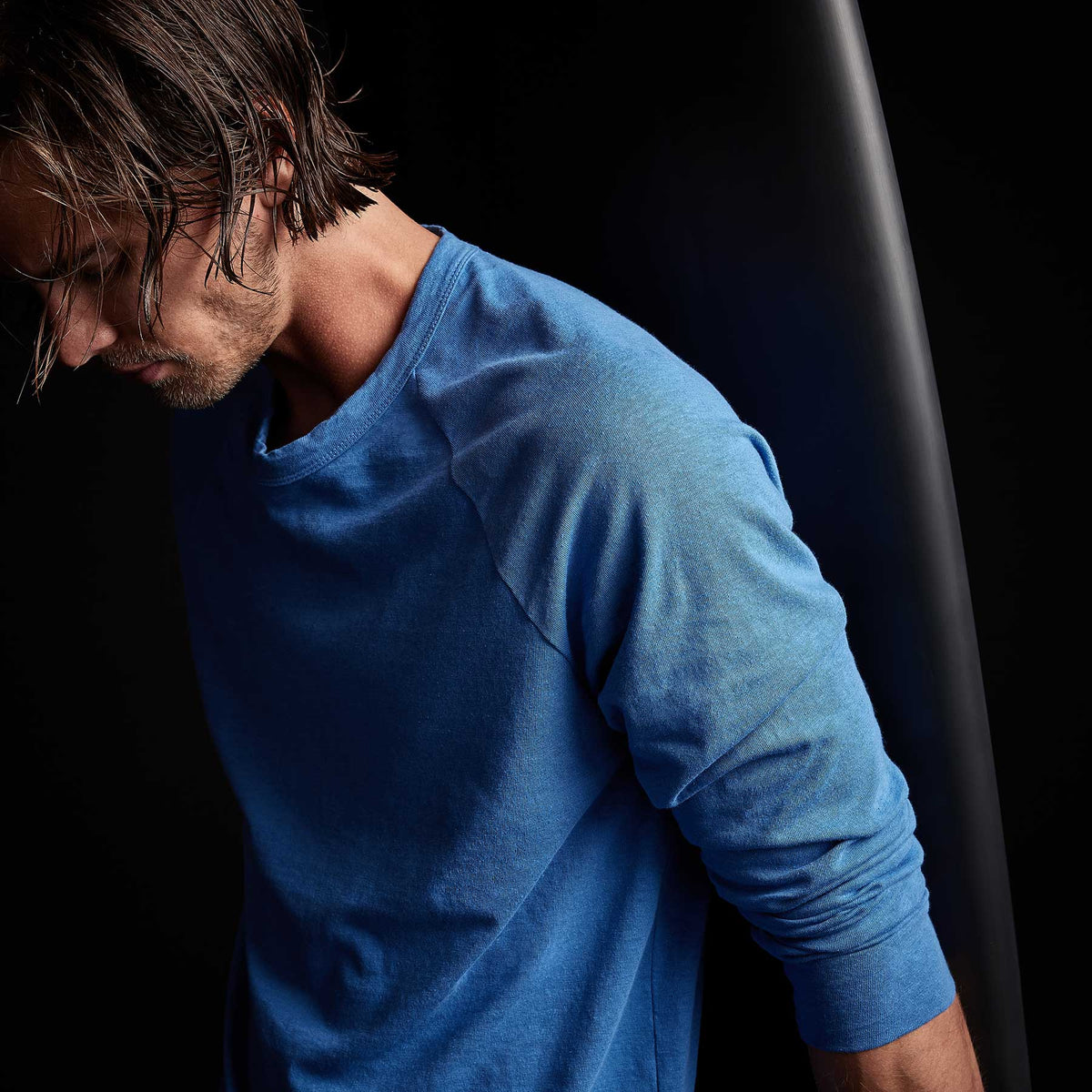Soft Slub Jersey Raglan Shirt in Electric Blue | James Perse Los Angeles 