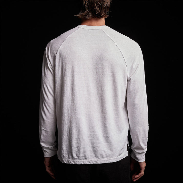 Soft Slub Jersey Raglan Shirt in White | James Perse Los Angeles 
