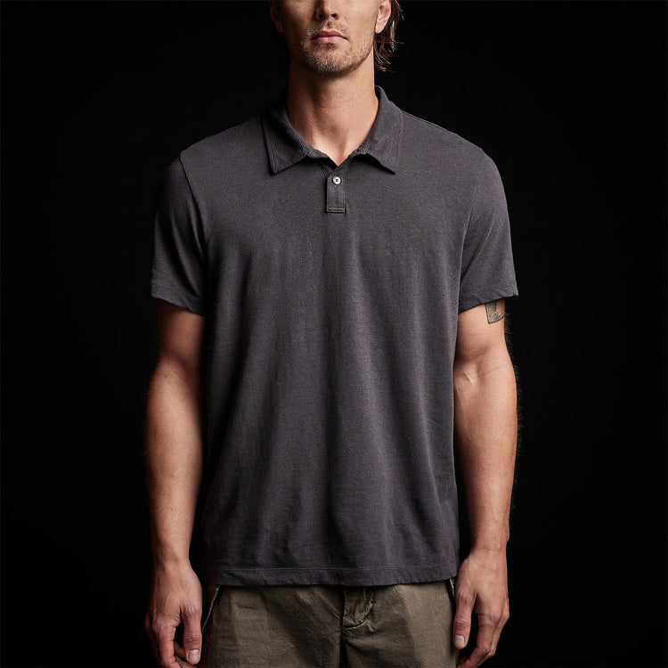 Soft Slub Jersey Short Sleeve Polo in Magma | James Perse Los Angeles 