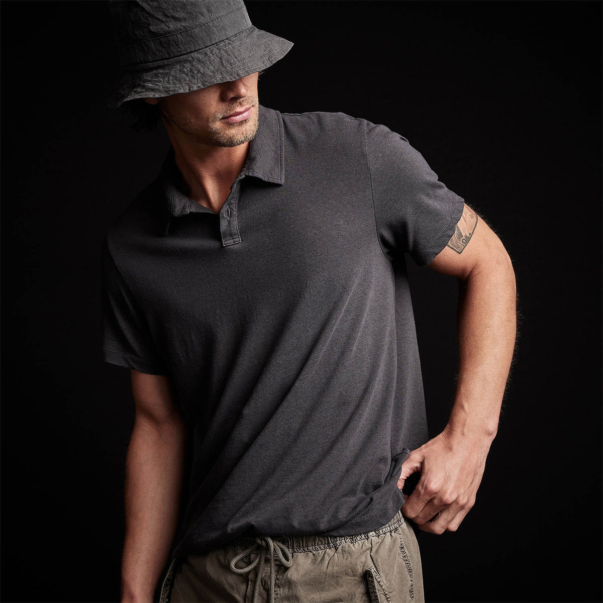 Soft Slub Jersey Short Sleeve Polo in Magma | James Perse Los Angeles 