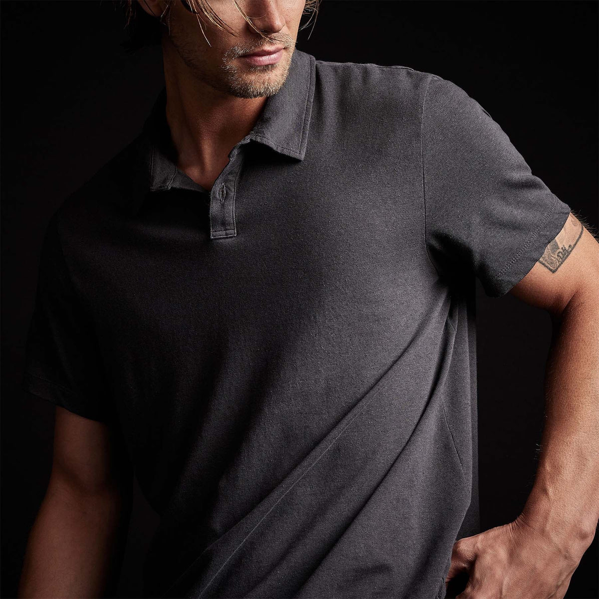 Soft Slub Jersey Short Sleeve Polo in Magma | James Perse Los Angeles 