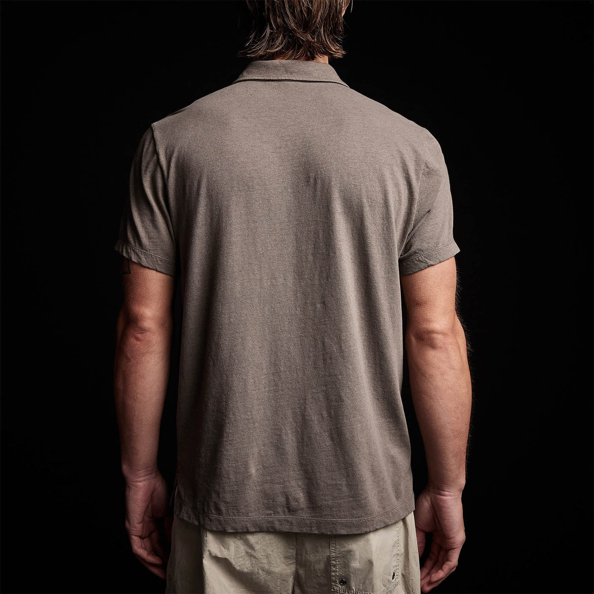 Soft Slub Jersey Short Sleeve Polo in River Rock | James Perse Los Angeles 