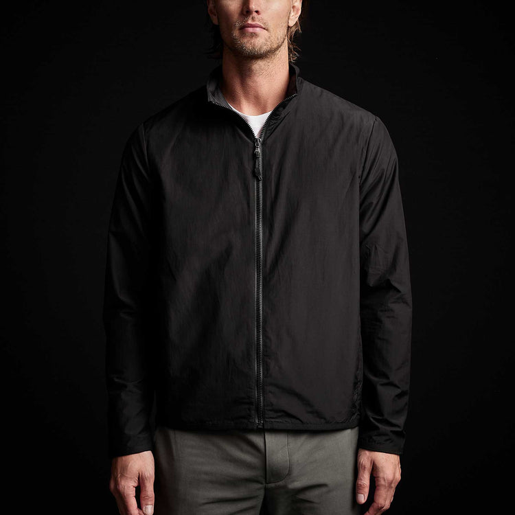 Cotton Nylon Windbreaker in Black | James Perse Los Angeles