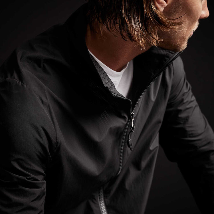 Cotton Nylon Windbreaker in Black | James Perse Los Angeles
