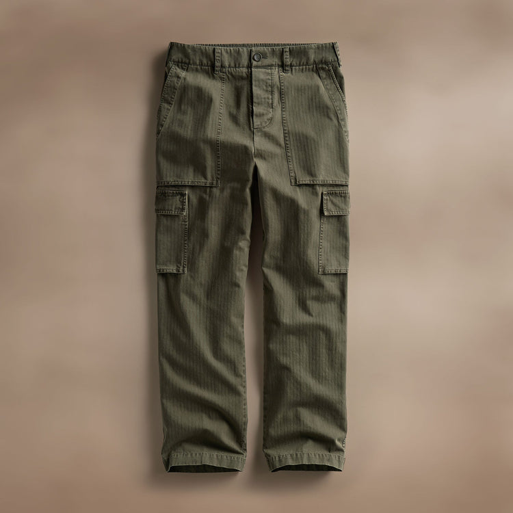Herringbone Twill Utility Pant in Army Green Pigment | James Perse Los Angeles