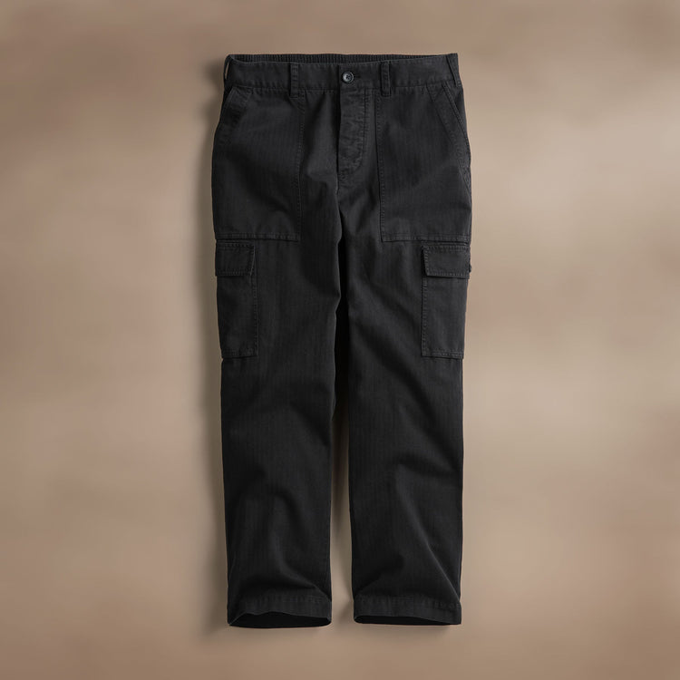 Herringbone Twill Utility Pant in Black | James Perse Los Angeles