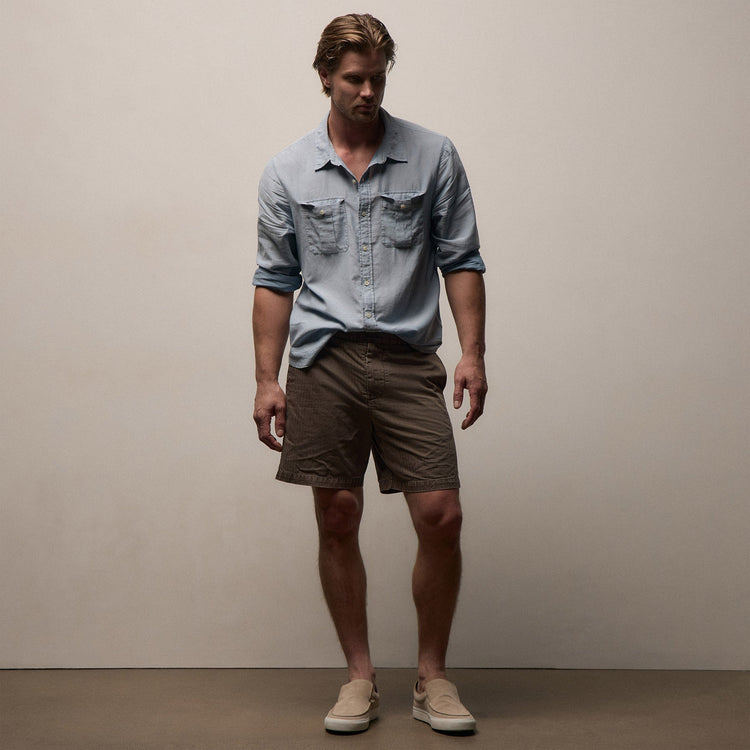 Herringbone Surplus Short in Light Olive Pigment | James Perse Los Angeles