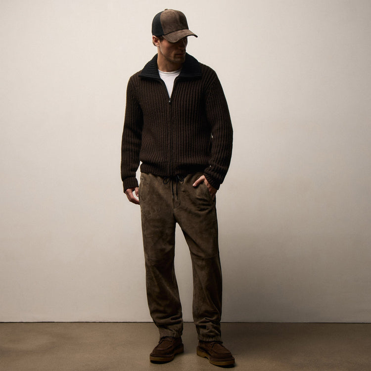Suede Track Pant In Caribou | James Perse Los Angeles