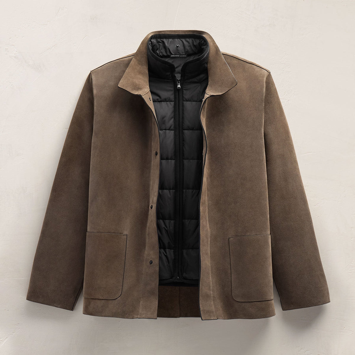 Suede Ranch Jacket in Caribou | James Perse Los Angeles FLAT