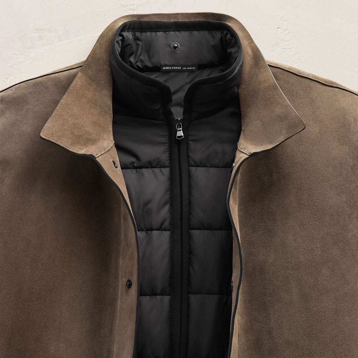 Suede Ranch Jacket in Caribou | James Perse Los Angeles FLAT