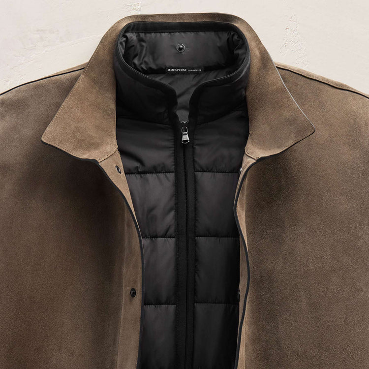 Suede Ranch Jacket in Caribou | James Perse Los Angeles FLAT