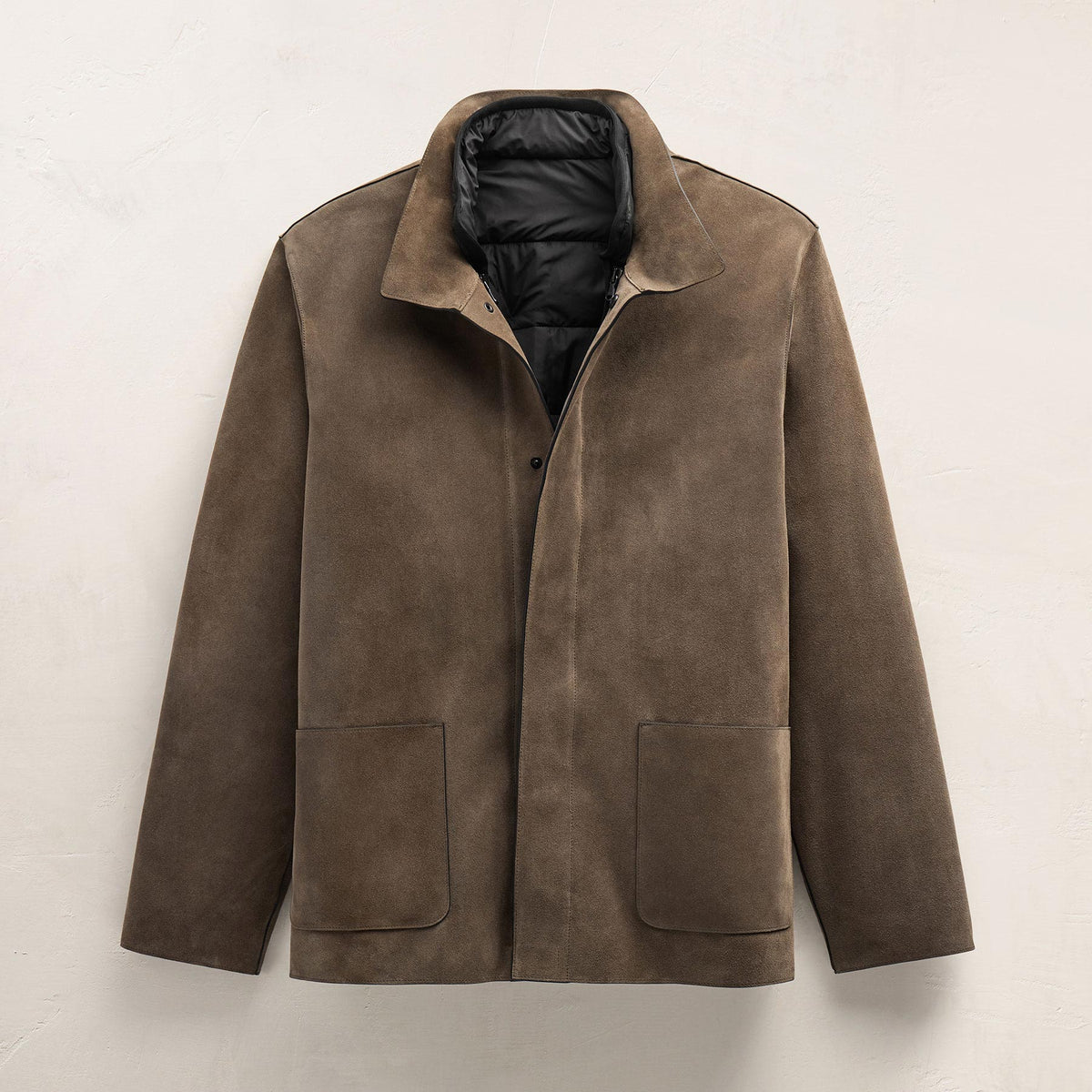 Suede Ranch Jacket in Caribou | James Perse Los Angeles FLAT