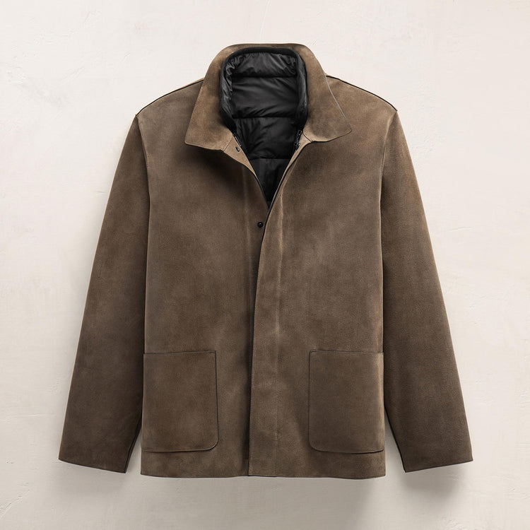 Suede Ranch Jacket in Caribou | James Perse Los Angeles FLAT
