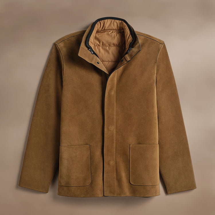 Suede Ranch Jacket in Tobacco | James Perse Los Angeles FLAT