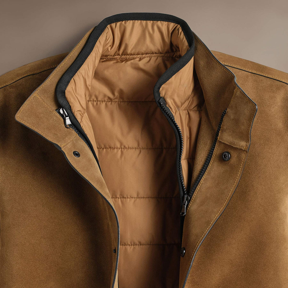 Suede Ranch Jacket in Tobacco | James Perse Los Angeles FLAT