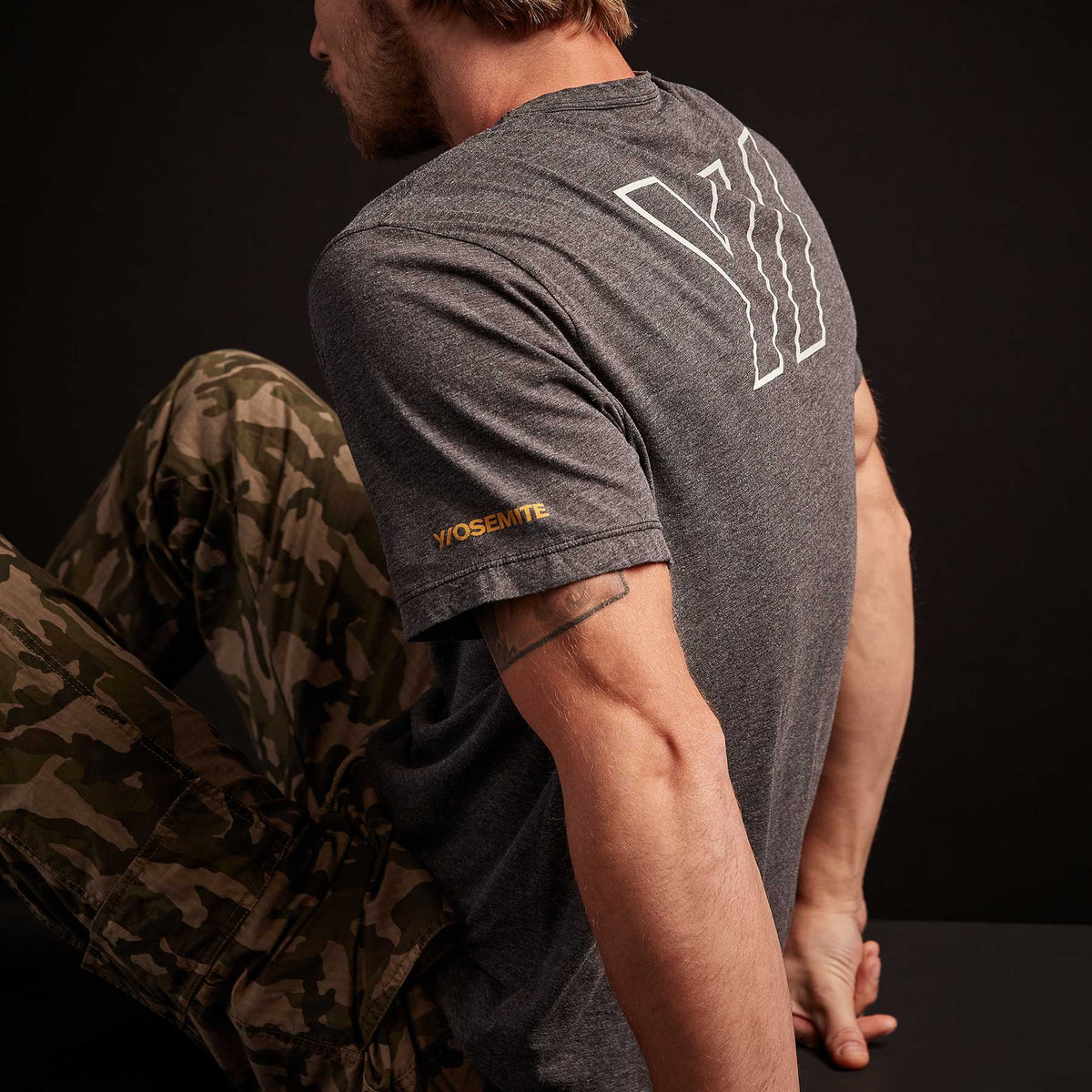 Y/OSEMITE Melange Tech Jersey T Shirt - Black | James Perse Los Angeles
