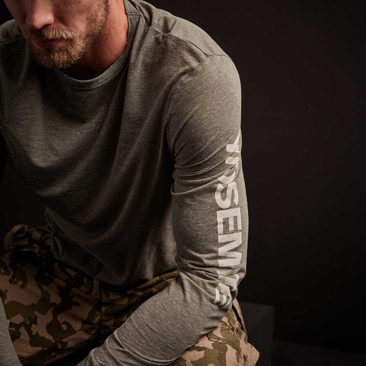Y/OSEMITE Melange Tech Jersey Crew - Evergreen | James Perse Los Angeles