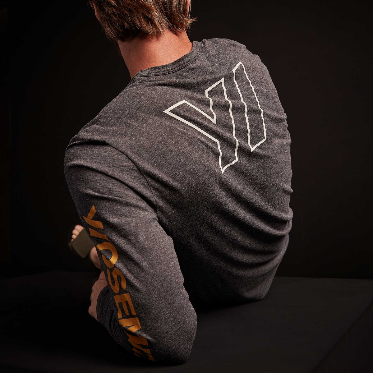 Y/OSEMITE Melange Tech Jersey Crew - Black | James Perse Los Angeles
