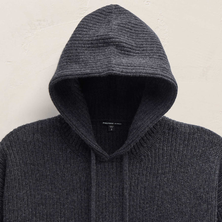 Oversized Hooded Sweater in Coal | James Perse Los Angeles FLAT
