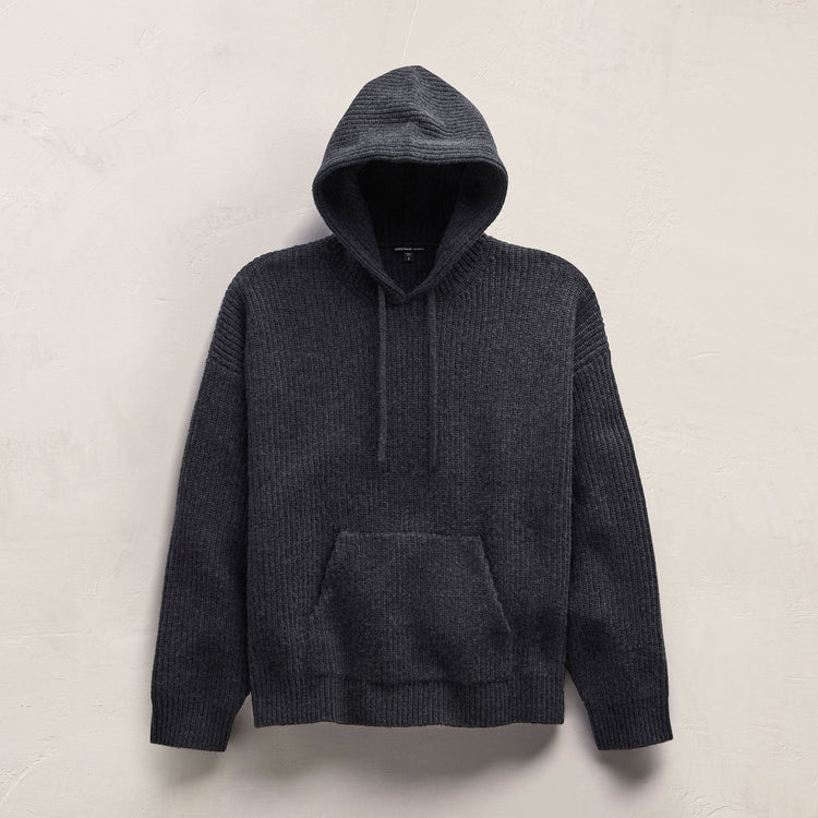 Oversized Hooded Sweater in Coal | James Perse Los Angeles FLAT