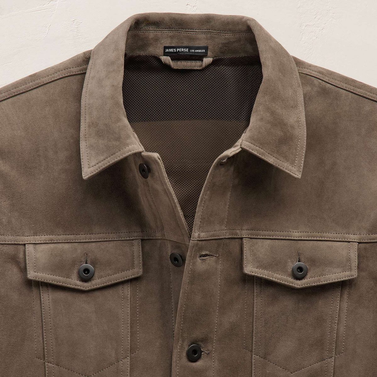 Suede Trucker Jacket in Caribou | James Perse Los Angeles