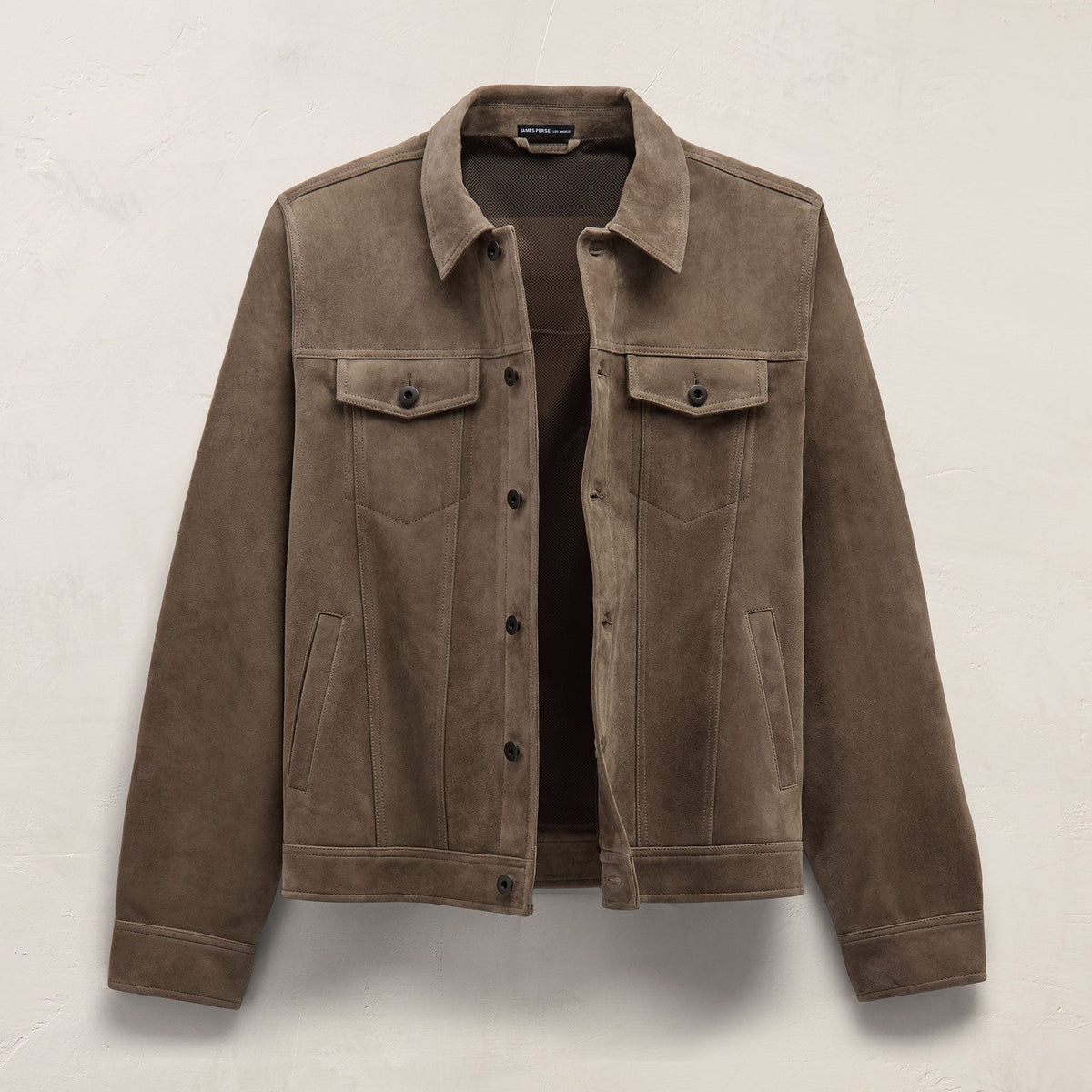 Suede Trucker Jacket in Caribou | James Perse Los Angeles