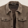 Suede Trucker Jacket in Caribou | James Perse Los Angeles