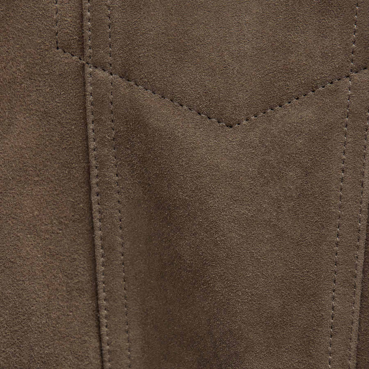Suede Trucker Jacket in Caribou | James Perse Los Angeles