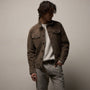 Suede Trucker Jacket in Caribou | James Perse Los Angeles