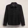 Suede Western Shirt in Black | James Perse Los Angeles FLAT