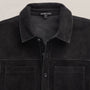 Suede Western Shirt in Black | James Perse Los Angeles FLAT