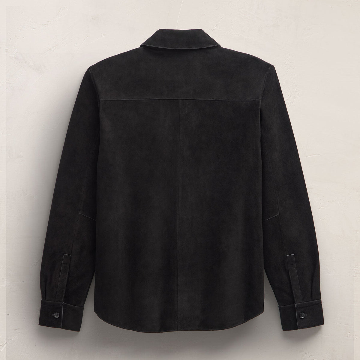 Suede Western Shirt in Black | James Perse Los Angeles FLAT