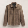 Suede Western Shirt in Caribou | James Perse Los Angeles FLAT