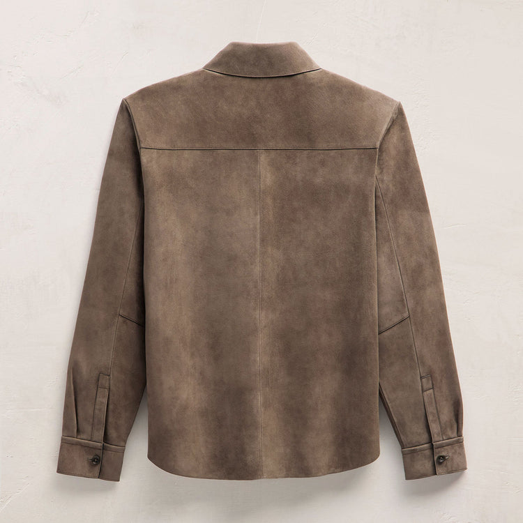 Suede Western Shirt in Caribou | James Perse Los Angeles FLAT
