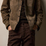 Suede Western Shirt in Caribou | James Perse Los Angeles