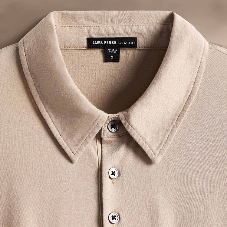 Long Sleeve Pocket Polo in Faint | James Perse Los Angeles