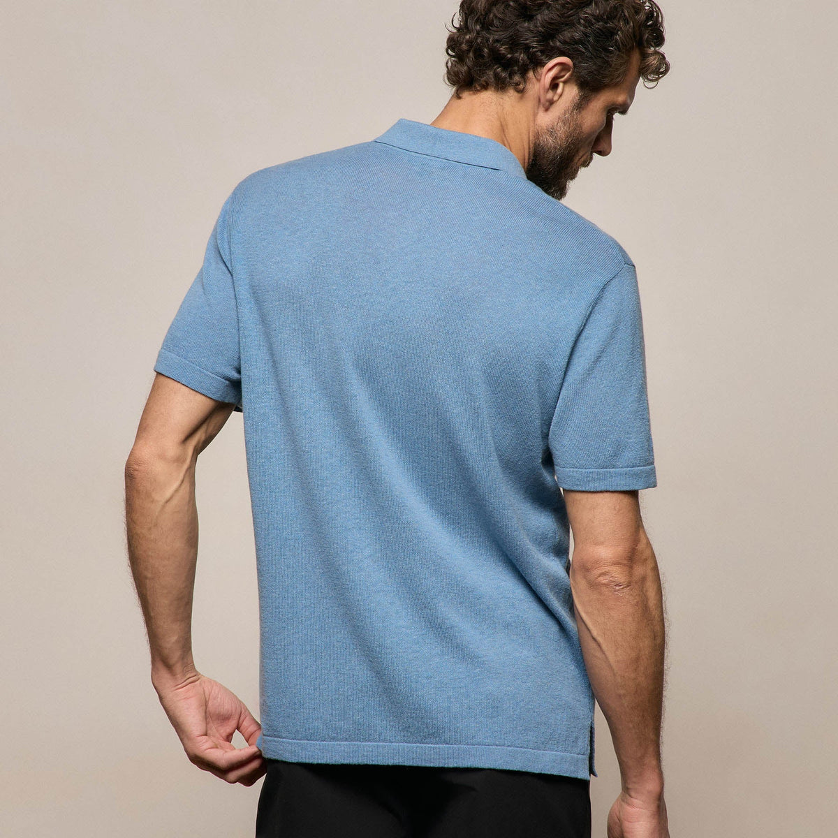 Cotton Cashmere Polo in Denim | James Perse Los Angeles