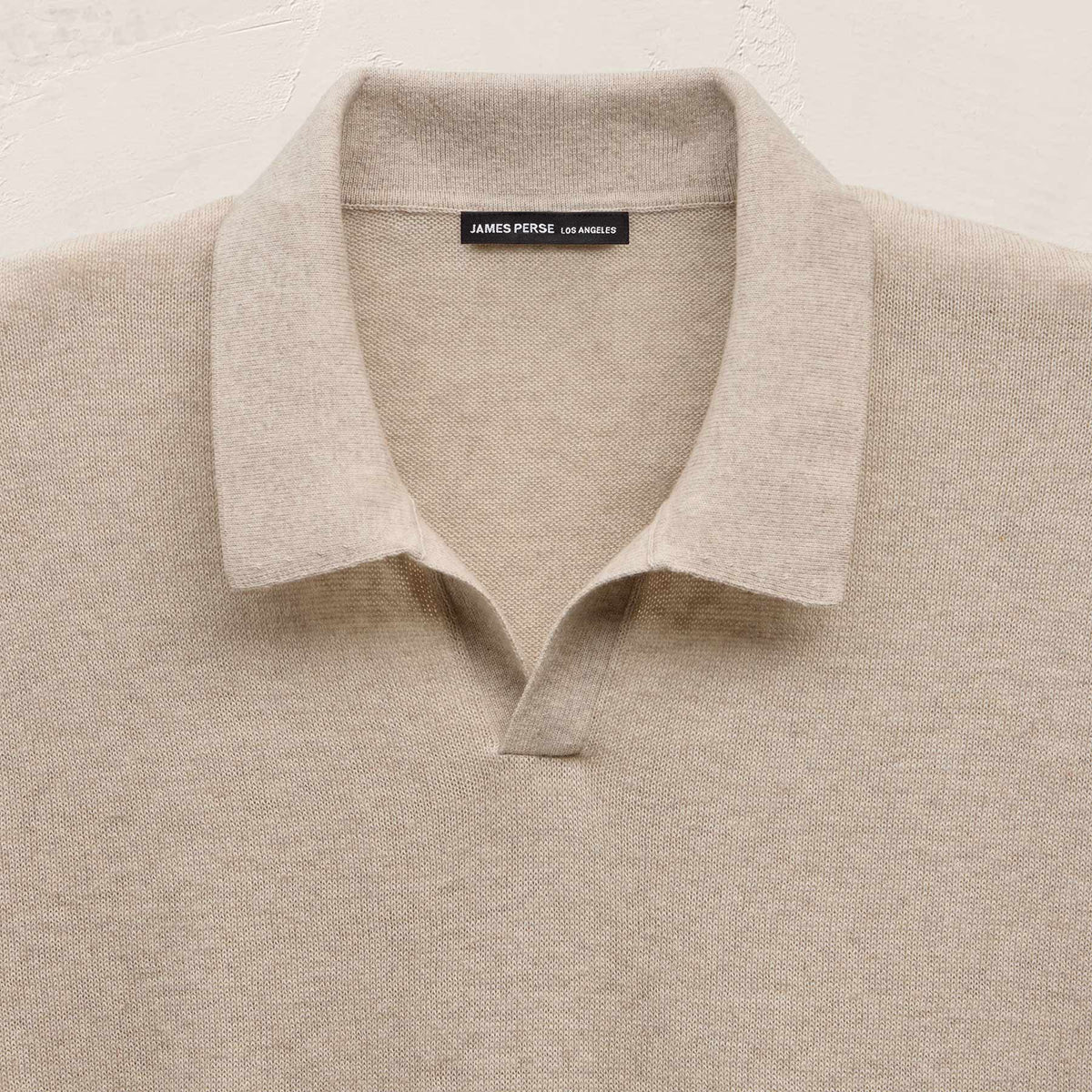 Organic Cotton Cashmere Polo in Wheat | James Perse Los Angeles